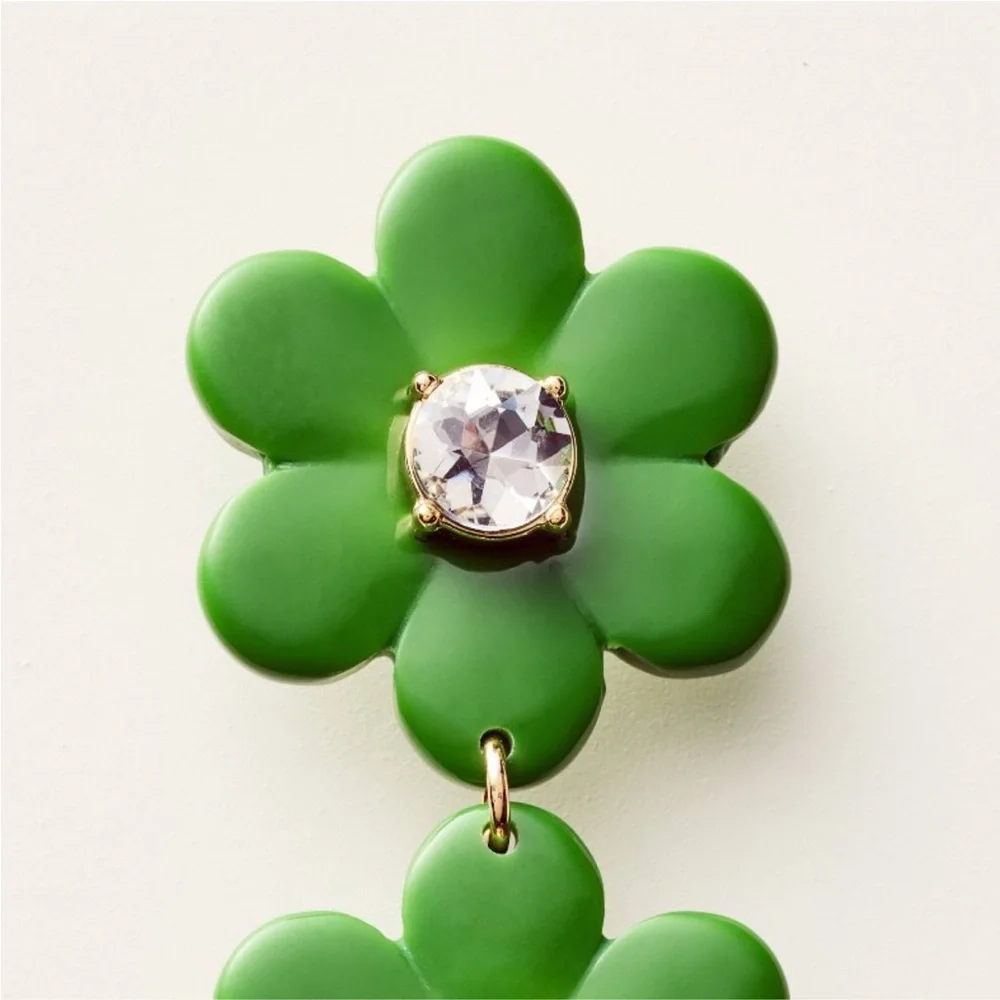 Kate Spade For Target Green Floral  Drop Earrings Kate Spade Green Earrings